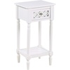 image:imageConvenience Concepts French Country Khloe Deluxe 1 Drawer Accent End Table 14  Traditional Farmhouse Side Table with Mirrored Storage Drawer and Shelf for Living Room BlackWhite