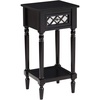 image:imageConvenience Concepts French Country Khloe Deluxe 1 Drawer Accent End Table 14  Traditional Farmhouse Side Table with Mirrored Storage Drawer and Shelf for Living Room BlackBlack