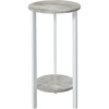 image:imageConvenience Concepts Graystone 2 Tier Tall Plant Stand 31  Industrial Stand for Plants Vases and Antiques Urban Modern Design for the Living Room Hallway Entryway BlackBlackFaux BirchWhite