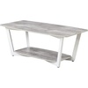 image:imageConvenience Concepts Graystone Coffee Table Weathered Gray  Black FrameGrayWhite