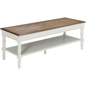 image:imageConvenience Concepts French Country Coffee Table 48  2 Tier Farmhouse Transitional Center Accent with Storage Shelf for Classic Transitional Living amp Family Room DriftwoodWhiteDriftwood  White