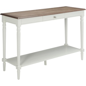 image:imageConvenience Concepts French Country Console Table with Drawer 48  Side Table with Storage Shelf Narrow Entryway Hall Table for Living Room DriftwoodWhiteDriftwoodWhite