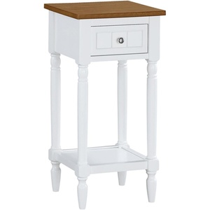 image:imageConvenience Concepts French Country Khloe 1 Drawer Accent End Table 14  Traditional Farmhouse Side Table with Storage Drawer and Shelf for Living Room DriftwoodWhiteDriftwoodWhite