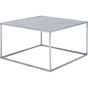 image:imageConvenience Concepts Gold Coast Faux Marble Coffee Table Faux Marble  SilverBlack Faux Marble  Silver