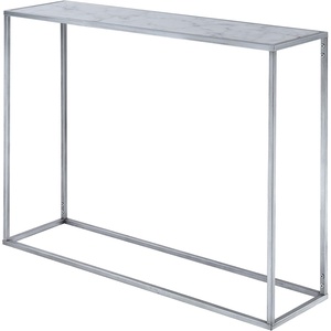 image:imageConvenience Concepts Gold Coast Faux Marble Console Table Faux Marble  SilverFaux Marble  Silver