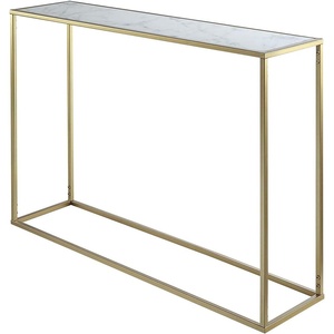 image:imageConvenience Concepts Gold Coast Faux Marble Console Table Faux Marble  SilverWhite Faux MarbleGold