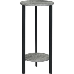image:imageConvenience Concepts Graystone 2 Tier Tall Plant Stand 31  Industrial Stand for Plants Vases and Antiques Urban Modern Design for the Living Room Hallway Entryway BlackBlackCementBlack