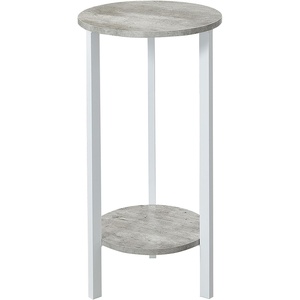 image:imageConvenience Concepts Graystone 2 Tier Tall Plant Stand 31  Industrial Stand for Plants Vases and Antiques Urban Modern Design for the Living Room Hallway Entryway BlackBlackFaux BirchWhite