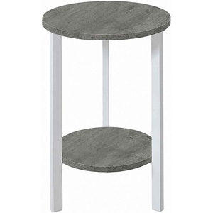 image:imageConvenience Concepts Graystone 24 inch 2 Tier Plant Stand  Industrial Stand for Plants Vases and Antiques Urban Modern Design for the Living Room Hallway Entryway Faux BirchWhiteFaux BirchWhite