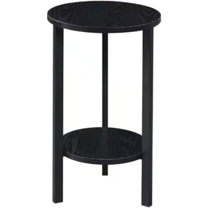 image:imageConvenience Concepts Graystone 24 inch 2 Tier Plant Stand  Industrial Stand for Plants Vases and Antiques Urban Modern Design for the Living Room Hallway Entryway BarnwoodBlackBlackBlack
