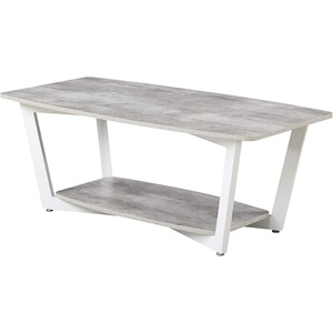 image:imageConvenience Concepts Graystone Coffee Table Weathered Gray  Black FrameGrayWhite