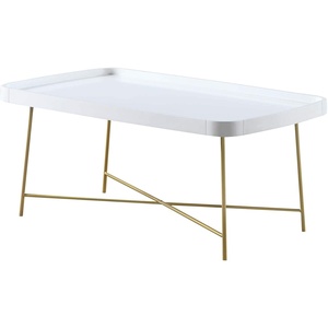 image:imageConvenience Concepts Lunar Coffee Table WhiteGoldWhite  Gold