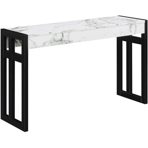 image:imageConvenience Concepts Monterey Console Table 495  Modern Narrow Sofa Display Accent with Storage Shelf for Contemporary Living Room Entryway Hallway or Bedroom CherryWhite Faux MarbleBlack