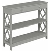 image:imageConvenience Concepts Diamond 1 Drawer Console Table GrayGrey