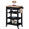 image:imageConvenience Concepts Ellaine 4 Tier Kitchen Cart with Drawer and Wine Rack 2475 x 165 x 345 Wirebrush Dark GrayButcher BlockBlackButcher Block