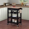 image:imageConvenience Concepts Ellaine 4 Tier Kitchen Cart with Drawer and Wine Rack 2475 x 165 x 345 Wirebrush Dark GrayButcher BlockBlackButcher Block