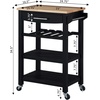 image:imageConvenience Concepts Ellaine 4 Tier Kitchen Cart with Drawer and Wine Rack 2475 x 165 x 345 Wirebrush Dark GrayButcher BlockBlackButcher Block