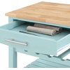image:imageConvenience Concepts Ellaine 4 Tier Kitchen Cart with Drawer and Wine Rack 2475 x 165 x 345 Wirebrush Dark GrayButcher BlockSea Foam BlueButcher Block