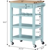image:imageConvenience Concepts Ellaine 4 Tier Kitchen Cart with Drawer and Wine Rack 2475 x 165 x 345 Wirebrush Dark GrayButcher BlockSea Foam BlueButcher Block