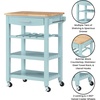 image:imageConvenience Concepts Ellaine 4 Tier Kitchen Cart with Drawer and Wine Rack 2475 x 165 x 345 Wirebrush Dark GrayButcher BlockSea Foam BlueButcher Block