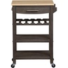 image:imageConvenience Concepts Ellaine 4 Tier Kitchen Cart with Drawer and Wine Rack 2475 x 165 x 345 Wirebrush Dark GrayButcher BlockWirebrush Dark GrayButcher Block