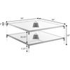 image:imageConvenience Concepts Royal Crest Acrylic Glass Square Coffee Table 34  Modern 2Tier Tempered Glass Living Room Table with Storage Shelf Gold Chrome Frame Table with Acrylic Legs Gold