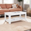 image:imageConvenience Concepts Designs2Go Baja Coffee Table 40  2Tier Transitional Center Accent with Storage Drawers amp Shelf for Modern Living or Family Room WhiteWhite