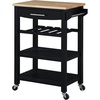 image:imageConvenience Concepts Ellaine 4 Tier Kitchen Cart with Drawer and Wine Rack 2475 x 165 x 345 Wirebrush Dark GrayButcher BlockBlackButcher Block