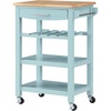 image:imageConvenience Concepts Ellaine 4 Tier Kitchen Cart with Drawer and Wine Rack 2475 x 165 x 345 Wirebrush Dark GrayButcher BlockSea Foam BlueButcher Block