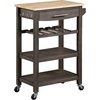 image:imageConvenience Concepts Ellaine 4 Tier Kitchen Cart with Drawer and Wine Rack 2475 x 165 x 345 Wirebrush Dark GrayButcher BlockWirebrush Dark GrayButcher Block