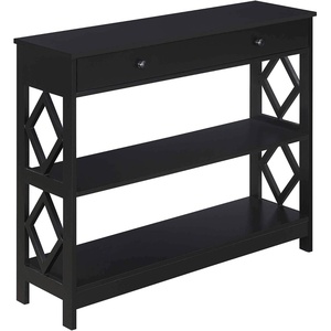 image:imageConvenience Concepts Diamond 1 Drawer Console Table GrayBlack