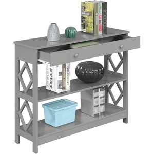 image:imageConvenience Concepts Diamond 1 Drawer Console Table GrayGrey