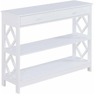 image:imageConvenience Concepts Diamond 1 Drawer Console Table GrayWhite