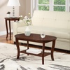 image:imageConvenience Concepts American Heritage Oval Coffee Table 36  Classic Living Room Table with Storage Shelf for Transitional Living Room MahoganyEspresso Finish