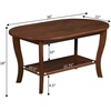 image:imageConvenience Concepts American Heritage Oval Coffee Table 36  Classic Living Room Table with Storage Shelf for Transitional Living Room MahoganyEspresso Finish