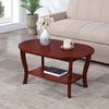 image:imageConvenience Concepts American Heritage Oval Coffee Table 36  Classic Living Room Table with Storage Shelf for Transitional Living Room MahoganyMahogany