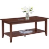 image:imageConvenience Concepts American Heritage Rectangle Coffee Table 42  Classic Center Accent with Storage Shelf for Farmhouse Transitional Traditional Living amp Family Room EspressoEspresso