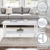 image:imageConvenience Concepts American Heritage Rectangle Coffee Table 42  Classic Center Accent with Storage Shelf for Farmhouse Transitional Traditional Living amp Family Room EspressoWhite