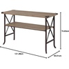 image:imageConvenience Concepts Brookline Console Table Driftwood  Brown FrameDriftwoodBrown Frame