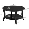 image:imageConvenience Concepts Charleston Round Coffee Table 30  Classic Living Room Table with Storage Shelf for Transitional Living Room Family Room EspressoEspresso