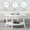 image:imageConvenience Concepts Charleston Round Coffee Table 30  Classic Living Room Table with Storage Shelf for Transitional Living Room Family Room EspressoWhite