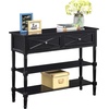 image:imageConvenience Concepts Country Oxford 2Drawer Console Table BlackBlack