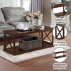 image:imageConvenience Concepts Coventry Coffee Table 47  Farmhouse Center Accent with Storage Shelf for Transitional Modern Living amp Family Room DriftwoodWhiteDriftwoodWhite