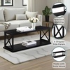 image:imageConvenience Concepts Coventry Coffee Table 47  Farmhouse Center Accent with Storage Shelf for Transitional Modern Living amp Family Room DriftwoodWhiteBlack