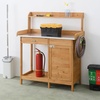 image:imageConvenience Concepts Deluxe 1 Drawer Potting Bench with Storage Cabinet and Shelves Light OakLight Oak