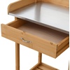 image:imageConvenience Concepts Deluxe 1 Drawer Potting Bench with Storage Cabinet and Shelves Light OakLight Oak