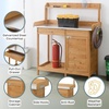 image:imageConvenience Concepts Deluxe 1 Drawer Potting Bench with Storage Cabinet and Shelves Light OakLight Oak