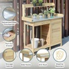 image:imageConvenience Concepts Deluxe 1 Drawer Potting Bench with Storage Cabinet and Shelves Light OakNatural Fir