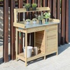 image:imageConvenience Concepts Deluxe 1 Drawer Potting Bench with Storage Cabinet and Shelves Light OakNatural Fir