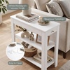 image:imageConvenience Concepts Designs2Go Baja Chairside End Table 2375  Transitional Narrow 3Tier Side Accent with Storage Drawer amp Shelves for Modern Living or Family Room Bedroom Nightstand BlackWhite